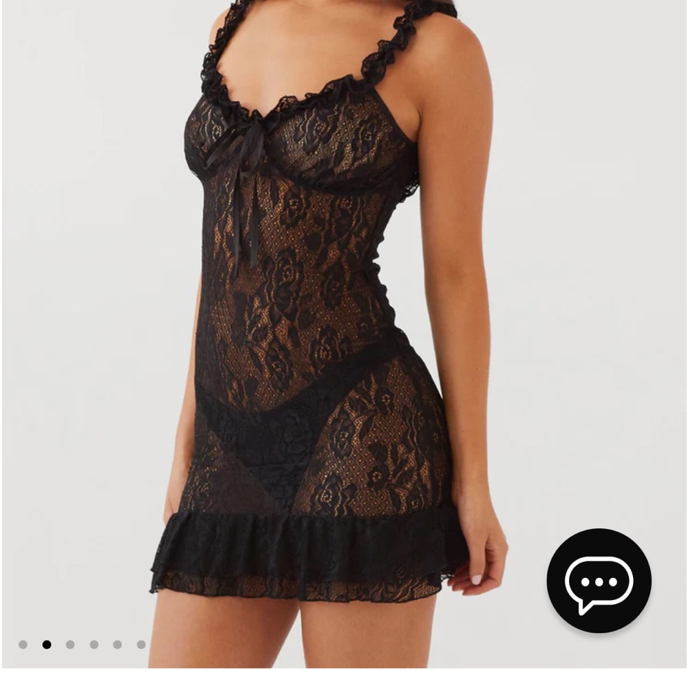 PEPPER MAYO Love Lies Lace Mini Dress - BlackXS